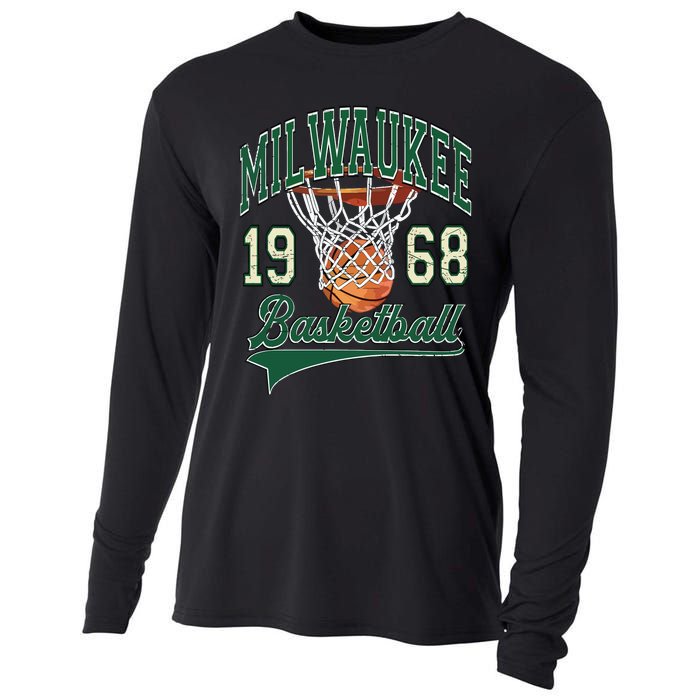 Retro Milwaukee Basketball 1968 Cooling Performance Long Sleeve Crew