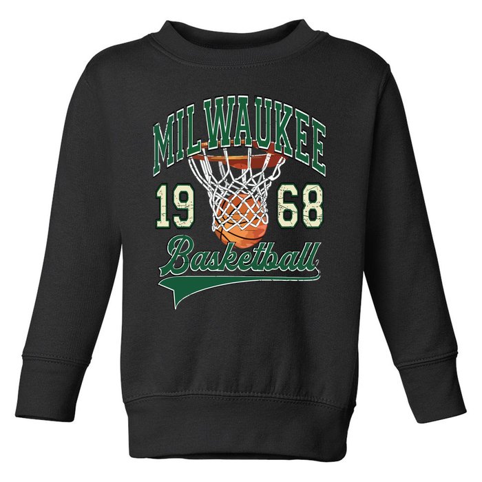 Retro Milwaukee Basketball 1968 Toddler Sweatshirt