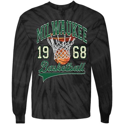 Retro Milwaukee Basketball 1968 Tie-Dye Long Sleeve Shirt