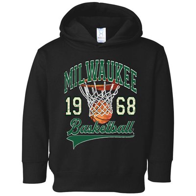 Retro Milwaukee Basketball 1968 Toddler Hoodie