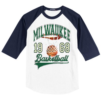 Retro Milwaukee Basketball 1968 Baseball Sleeve Shirt