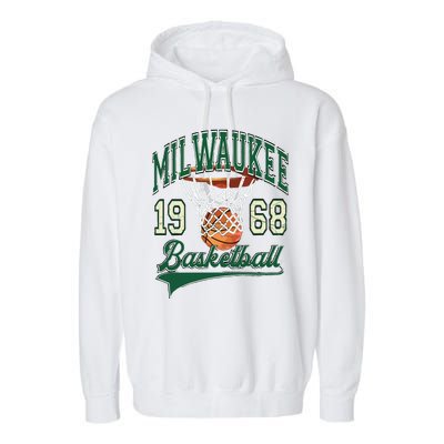 Retro Milwaukee Basketball 1968 Garment-Dyed Fleece Hoodie