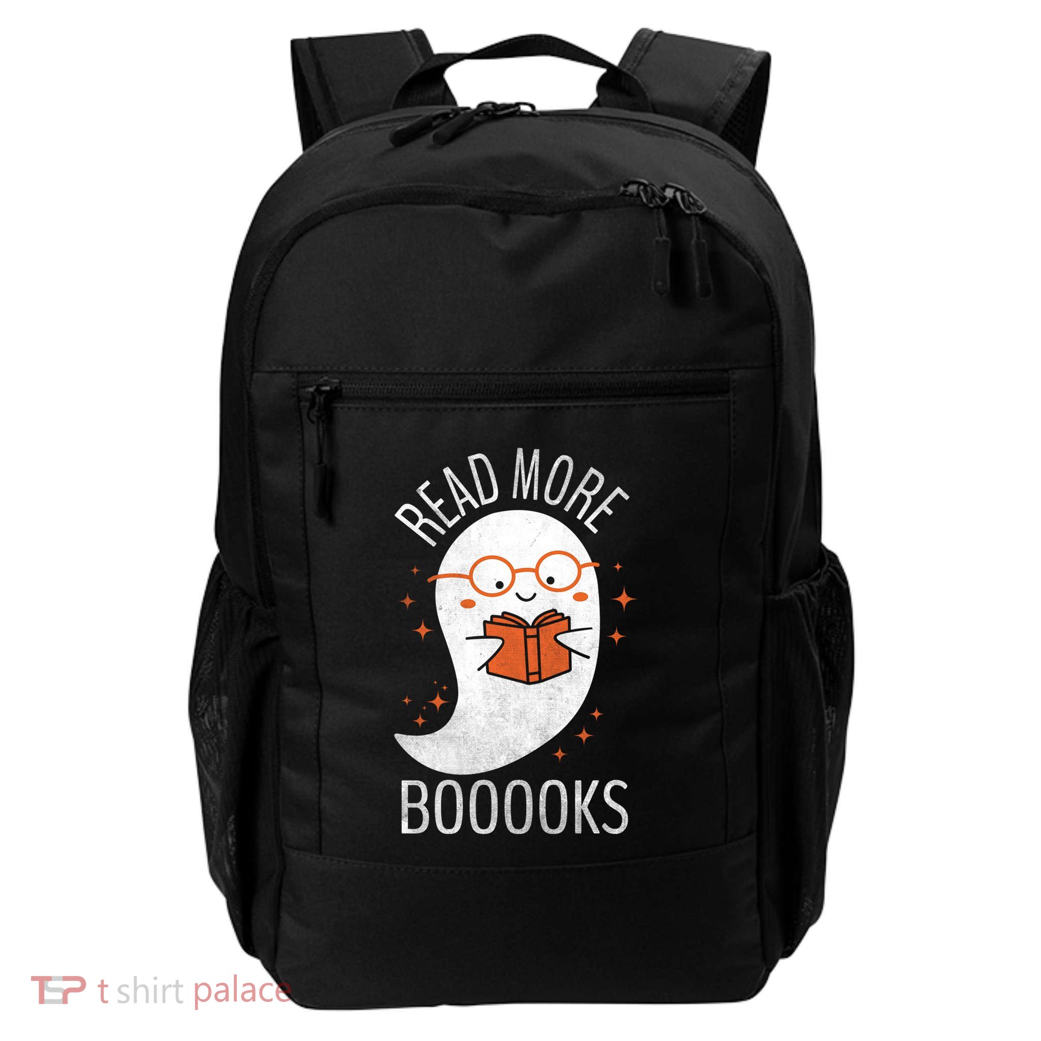 Read More Boooooks Gift Funny Ghost Reading Books Halloween Cool Gift Backpack