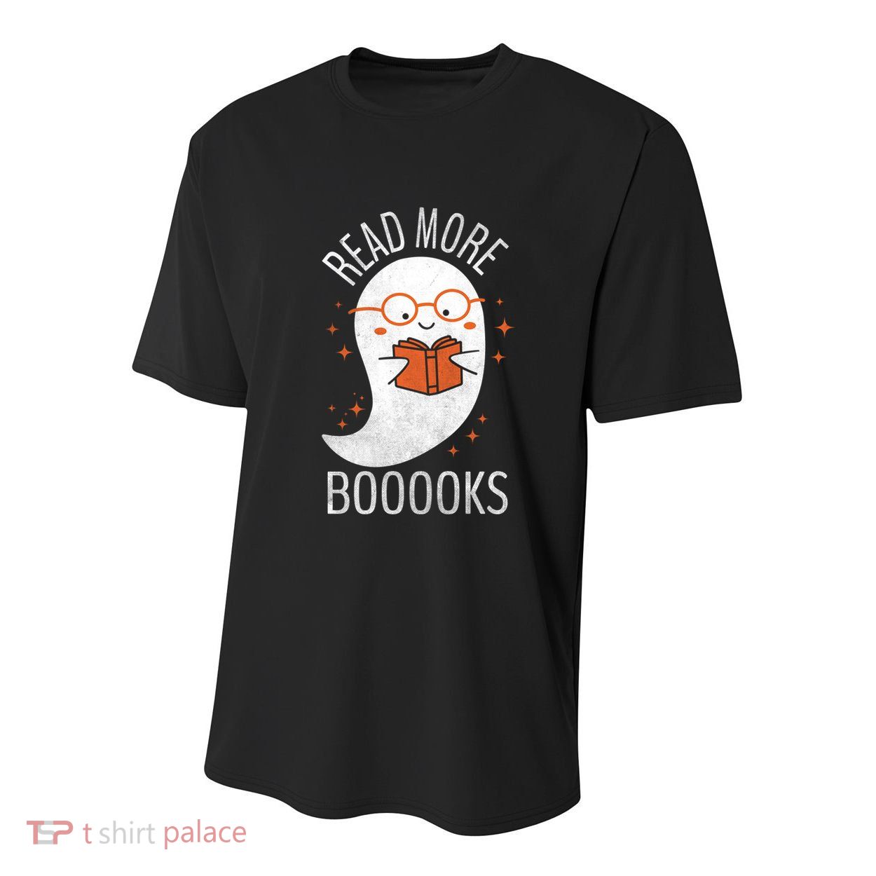 Read More Boooooks Gift Funny Ghost Reading Books Halloween Cool Gift Youth Performance Sprint T-Shirt