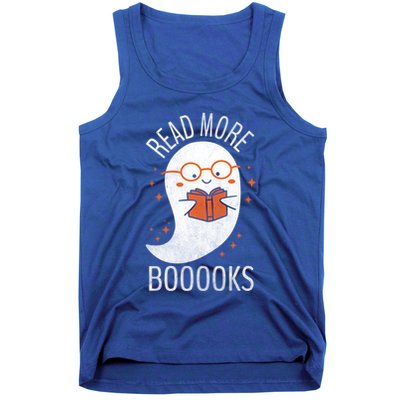 Read More Boooooks Gift Funny Ghost Reading Books Halloween Cool Gift Tank Top