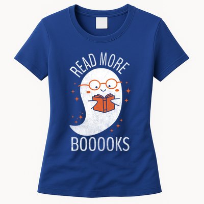 Read More Boooooks Gift Funny Ghost Reading Books Halloween Cool Gift Womens T-Shirt