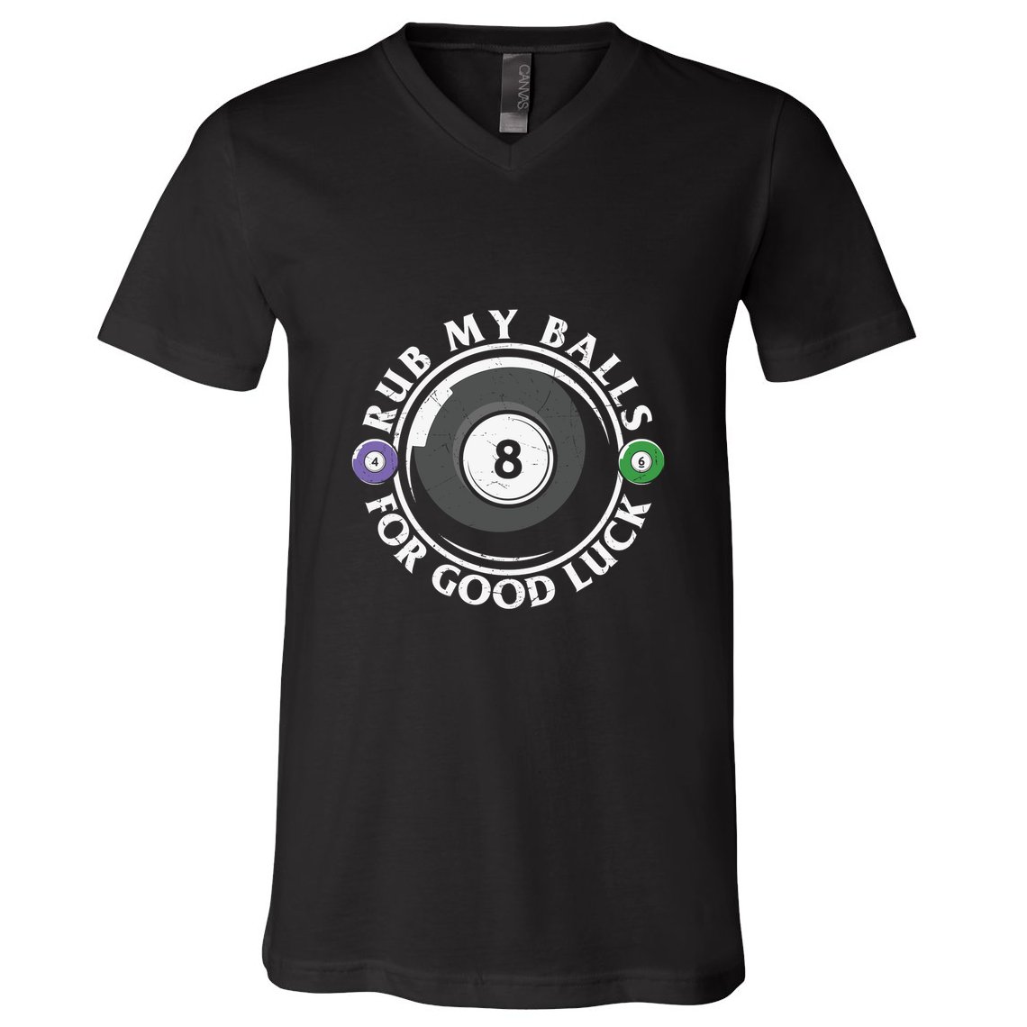 Rub My Balls For Good Luck Billiards Dad Gift For Father’s Day V-Neck T-Shirt