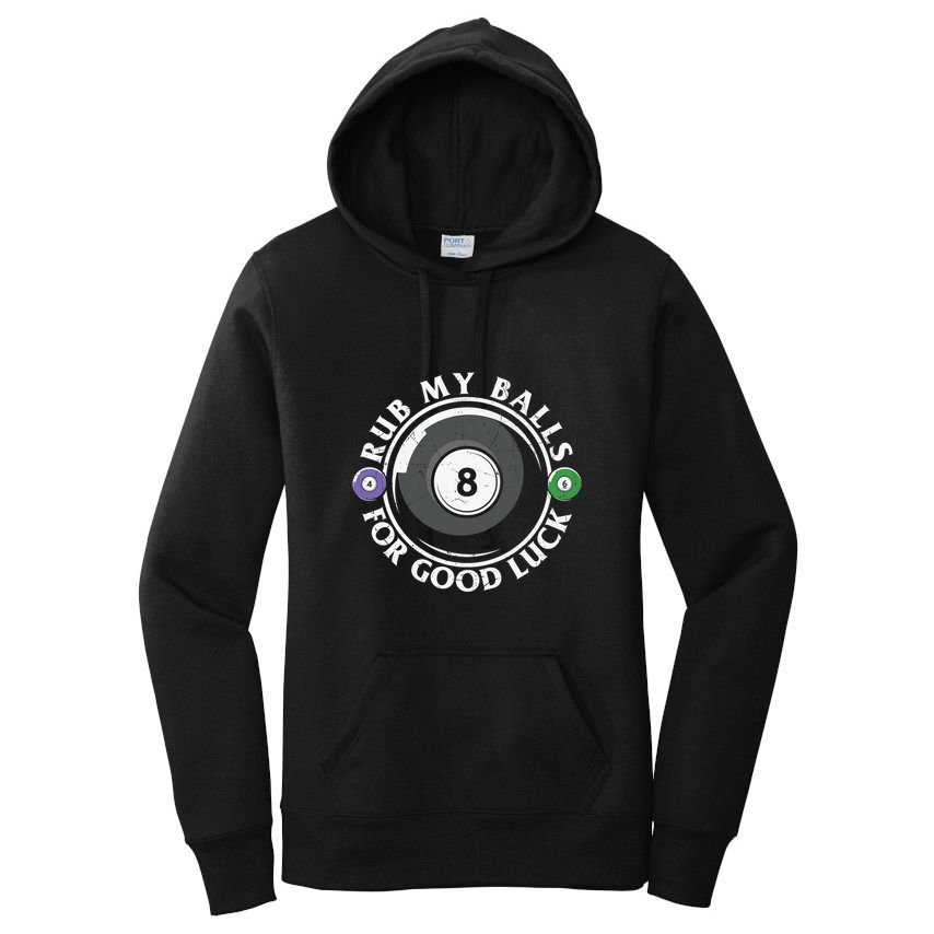 Rub My Balls For Good Luck Billiards Dad Gift For Father’s Day Women's Pullover Hoodie