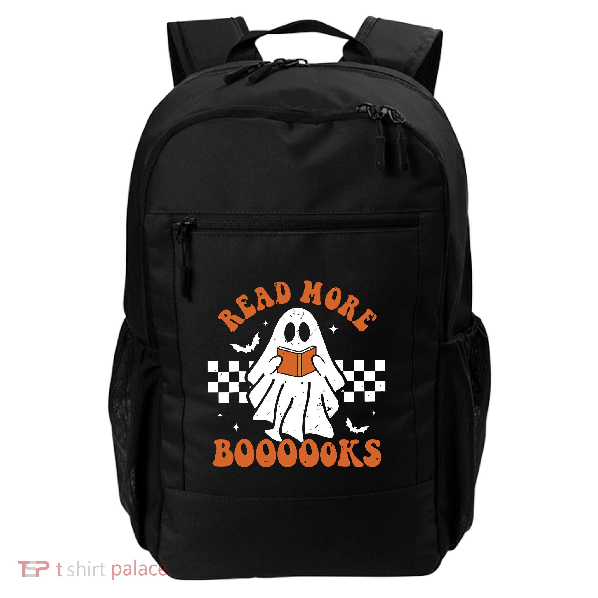 Read More Books Cute Ghost Reading Book Teacher Halloween Daily Commute Backpack