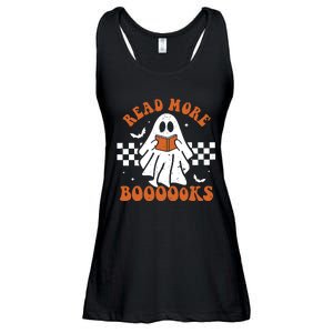 Read More Books Cute Ghost Reading Book Teacher Halloween Ladies Essential Flowy Tank