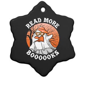 Read More Boooooks Halloween Book Reading Ghost Gift Ceramic Star Ornament