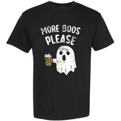 Retro More Boos Please Ghost Beer Halloween Costume Garment-Dyed Heavyweight T-Shirt