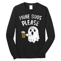 Retro More Boos Please Ghost Beer Halloween Costume Long Sleeve Shirt