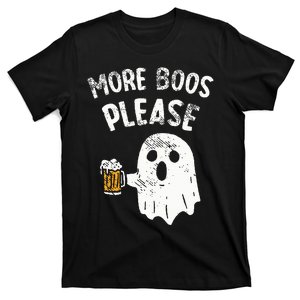 Retro More Boos Please Ghost Beer Halloween Costume T-Shirt