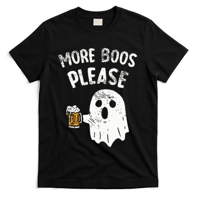 Retro More Boos Please Ghost Beer Halloween Costume T-Shirt