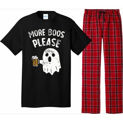 Retro More Boos Please Ghost Beer Halloween Costume Pajama Set