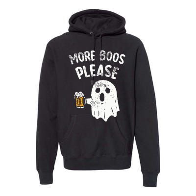 Retro More Boos Please Ghost Beer Halloween Costume Premium Hoodie