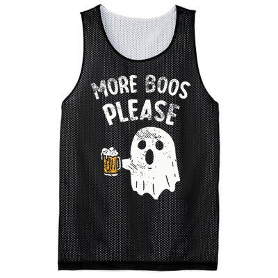 Retro More Boos Please Ghost Beer Halloween Costume Mesh Reversible Basketball Jersey Tank