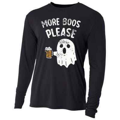 Retro More Boos Please Ghost Beer Halloween Costume Cooling Performance Long Sleeve Crew