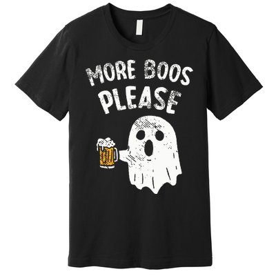 Retro More Boos Please Ghost Beer Halloween Costume Premium T-Shirt