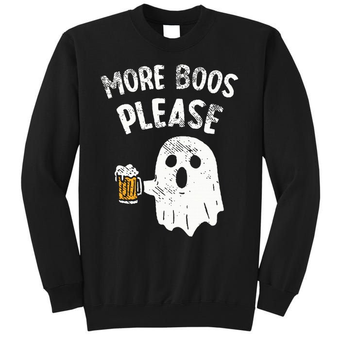 Retro More Boos Please Ghost Beer Halloween Costume Tall Sweatshirt