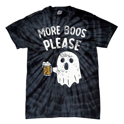 Retro More Boos Please Ghost Beer Halloween Costume Tie-Dye T-Shirt