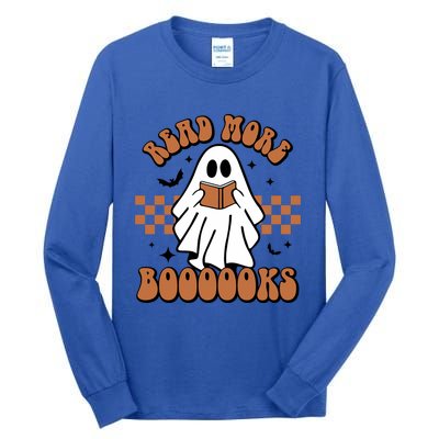 Read More Boooooks Ghost Reading Books Halloween Funny Gift Tall Long Sleeve T-Shirt