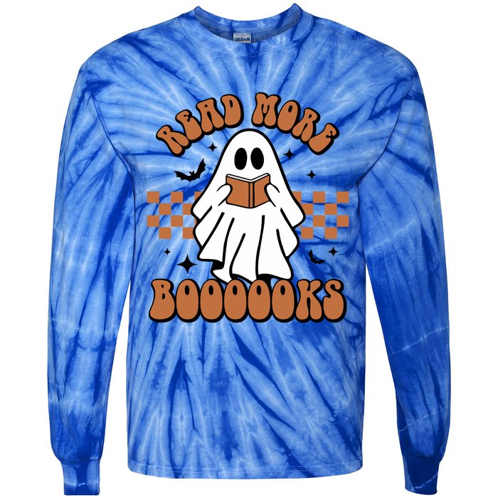 Read More Boooooks Ghost Reading Books Halloween Funny Gift Tie-Dye Long Sleeve Shirt