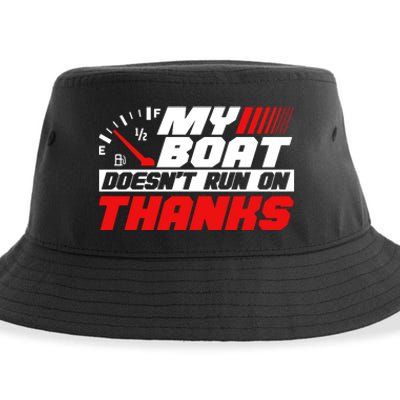 Retro My Boat Doesnt Run On Thanks Boating Lover Gifts Sustainable Bucket Hat