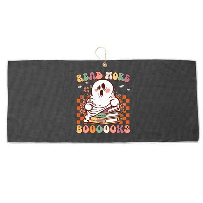 Read More Books Ghost Kids Groovy Teacher Halloween Large Microfiber Waffle Golf Towel