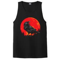 Red Moon Black Crow Gothic Animal Bird Spooky Forest Raven PosiCharge Competitor Tank