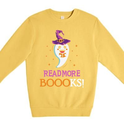 Read More Books Boo Halloween Costume Reading Lover Ghost Gift Premium Crewneck Sweatshirt