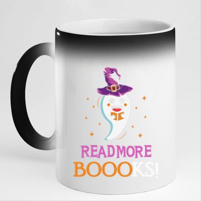 Read More Books Boo Halloween Costume Reading Lover Ghost Gift 11oz Black Color Changing Mug