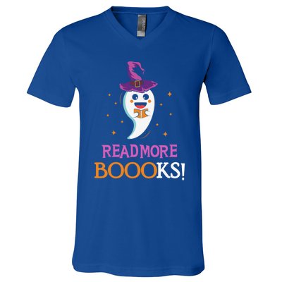 Read More Books Boo Halloween Costume Reading Lover Ghost Gift V-Neck T-Shirt