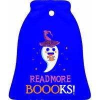 Read More Books Boo Halloween Costume Reading Lover Ghost Gift Ceramic Bell Ornament