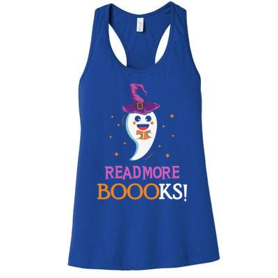 Read More Books Boo Halloween Costume Reading Lover Ghost Gift Women's Racerback Tank