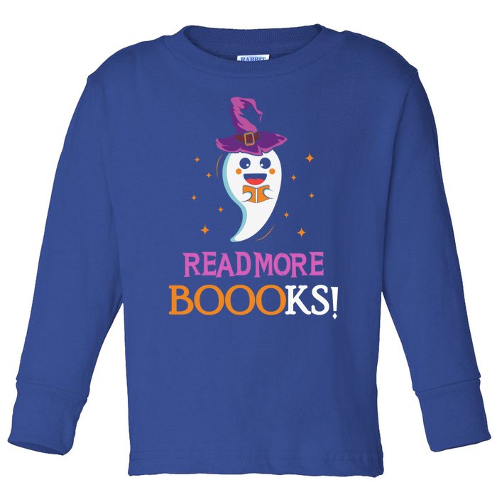 Read More Books Boo Halloween Costume Reading Lover Ghost Gift Toddler Long Sleeve Shirt