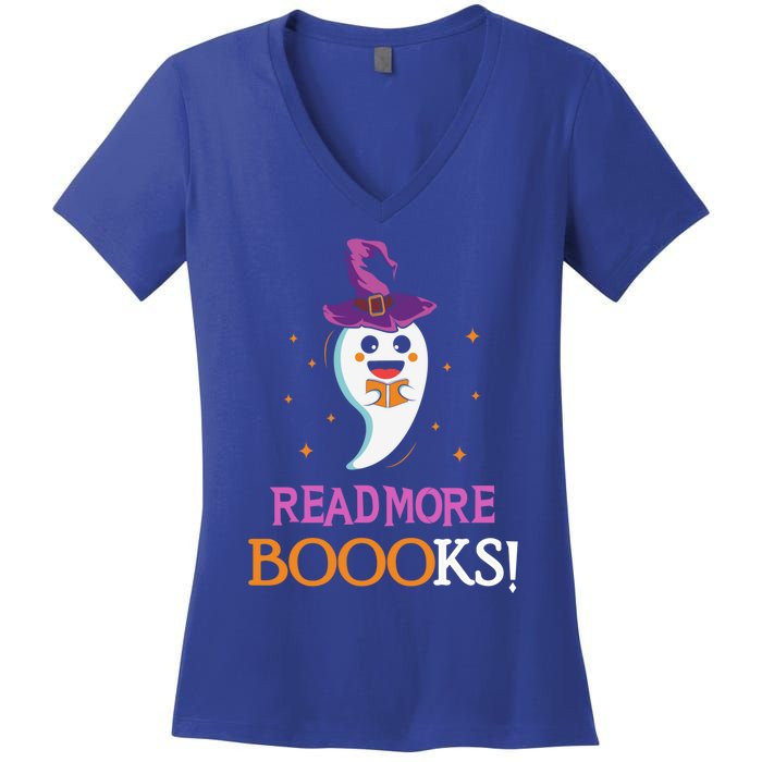 Read More Books Boo Halloween Costume Reading Lover Ghost Gift Women's V-Neck T-Shirt