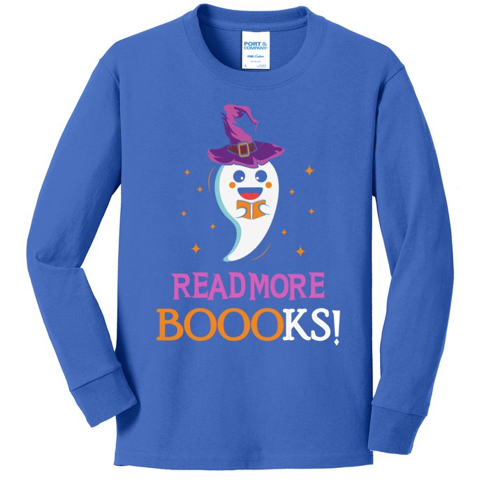 Read More Books Boo Halloween Costume Reading Lover Ghost Gift Kids Long Sleeve Shirt