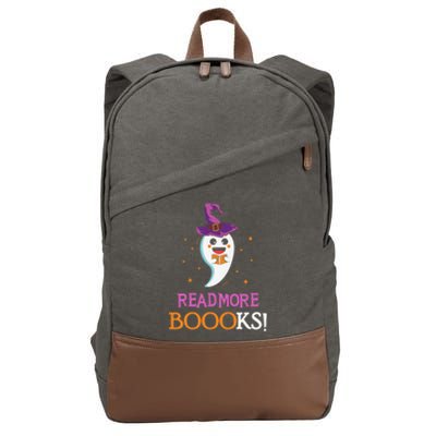 Read More Books Boo Halloween Costume Reading Lover Ghost Gift Cotton Canvas Backpack