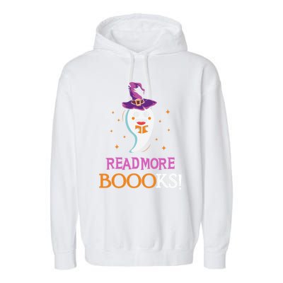 Read More Books Boo Halloween Costume Reading Lover Ghost Gift Garment-Dyed Fleece Hoodie