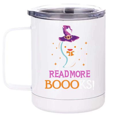 Read More Books Boo Halloween Costume Reading Lover Ghost Gift 12 oz Stainless Steel Tumbler Cup