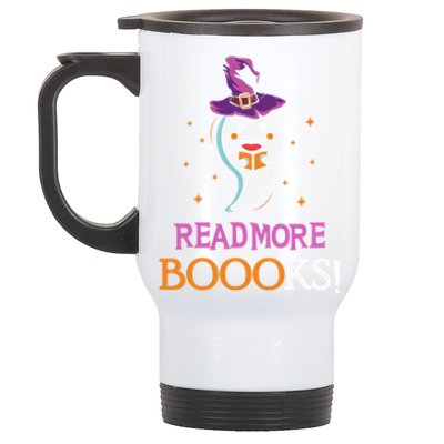 Read More Books Boo Halloween Costume Reading Lover Ghost Gift Stainless Steel Travel Mug