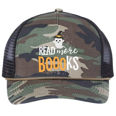 Read More Books Librarian English Teacher Boo Halloween Retro Rope Trucker Hat Cap