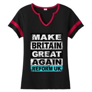 Retro Make Britain Great Again Reform Uk Ladies Halftime Notch Neck Tee