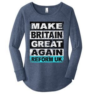 Retro Make Britain Great Again Reform Uk Women's Perfect Tri Tunic Long Sleeve Shirt