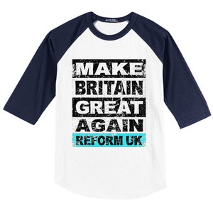 Retro Make Britain Great Again Reform Uk Baseball Sleeve Shirt