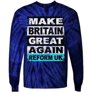 Retro Make Britain Great Again Reform Uk Tie-Dye Long Sleeve Shirt