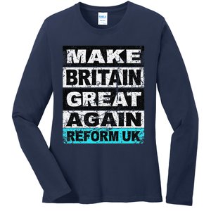 Retro Make Britain Great Again Reform Uk Ladies Long Sleeve Shirt