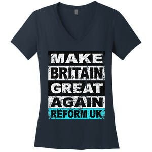 Retro Make Britain Great Again Reform Uk Women's V-Neck T-Shirt